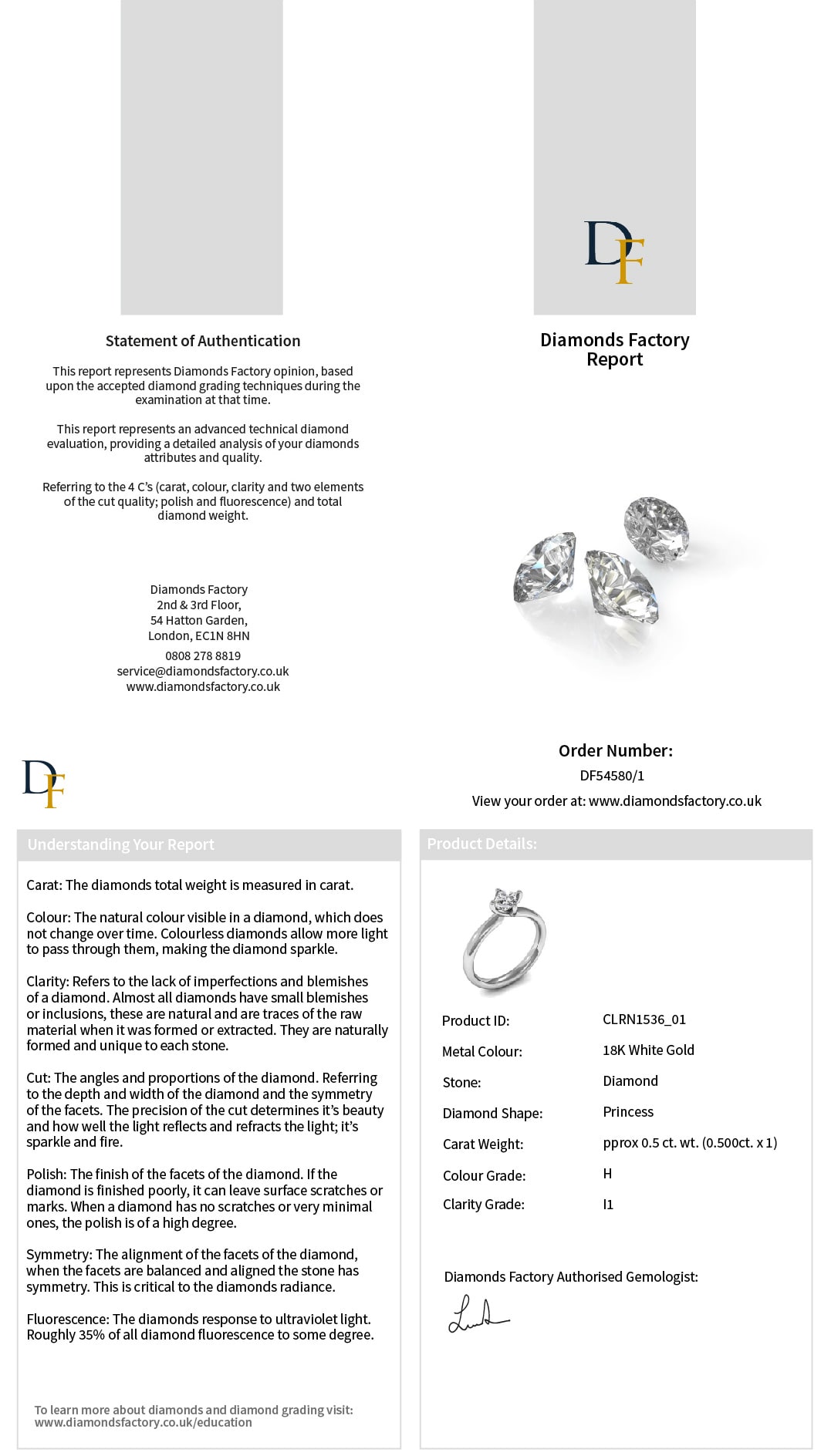 Diamonds Factory Diamond Certification