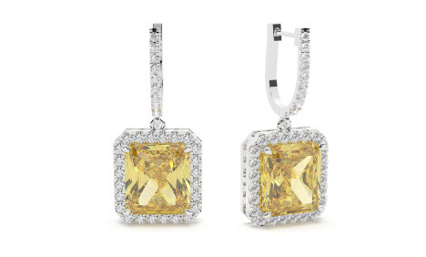 Boucles d'oreilles diamant jaune